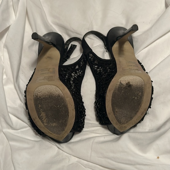 Bakers black beaded net, back strap, open toe - Picture 4 of 4